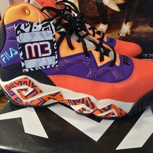 Fila MB Shoes Orange Purple Black Basketball Sneakers 1BM01742-852 Mens Size 10